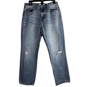 HIDDEN Jeans High Rise Straight Leg Distressed Dark Wash Size 28 HD1434ST